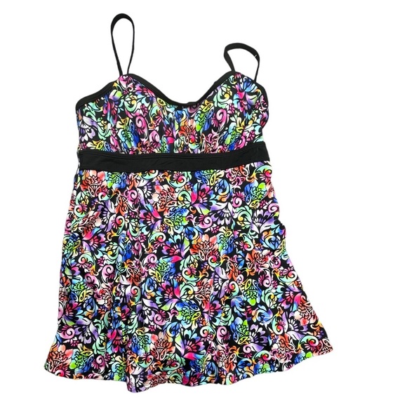 A Shore Fit Hip Minimizer Empire One-Piece Swim Dress - Picture 2 of 11